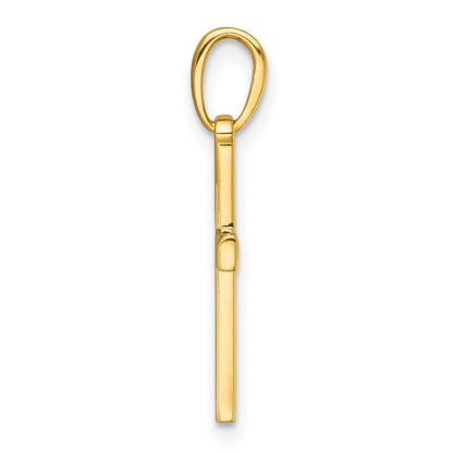 14K Yellow & Rhodium W/rhodium D/c Cross Pendant