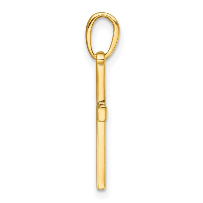 14K Yellow & Rhodium W/rhodium D/c Cross Pendant