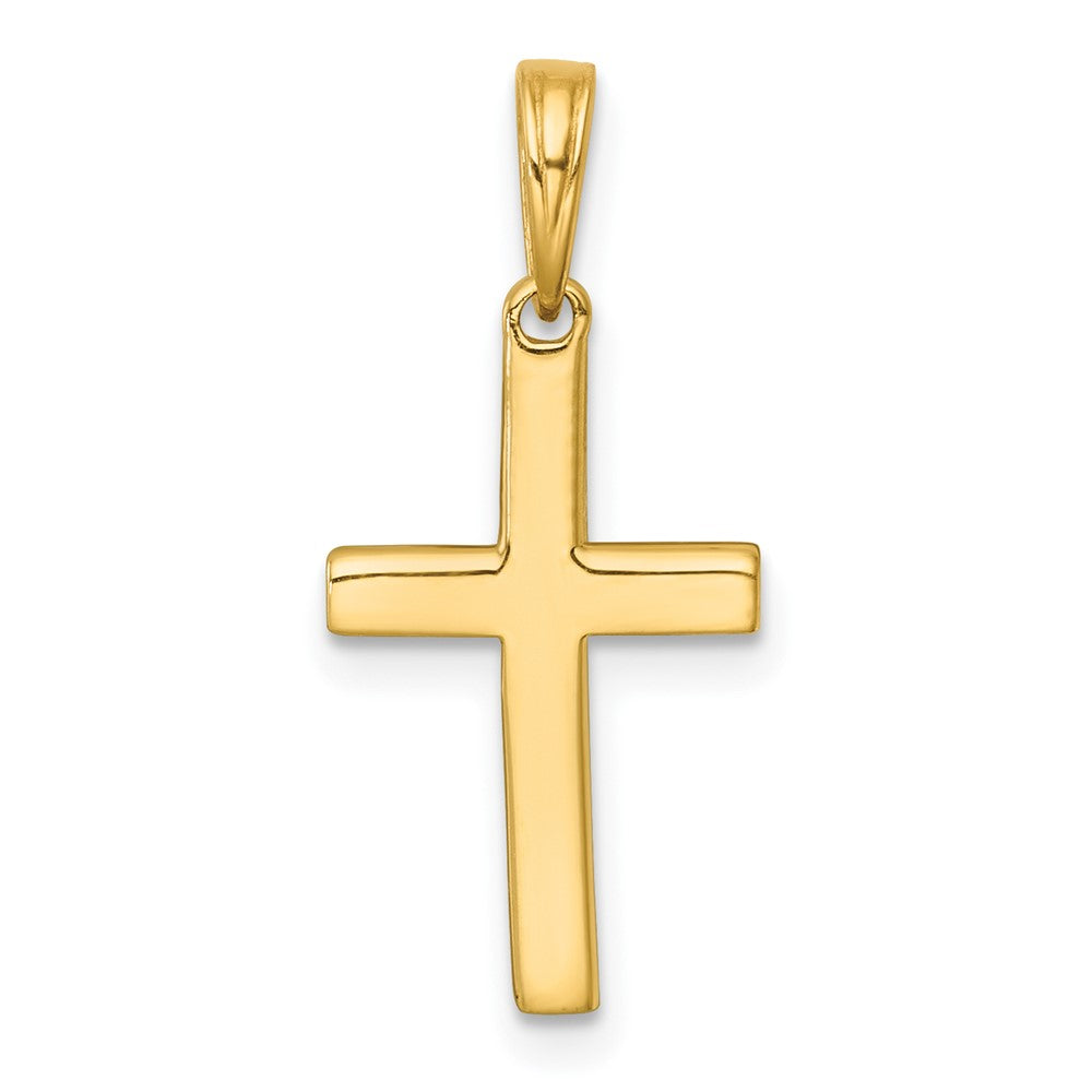14K Yellow & Rhodium W/rhodium D/c Cross Pendant