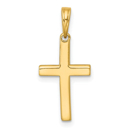 14K Yellow & Rhodium W/rhodium D/c Cross Pendant