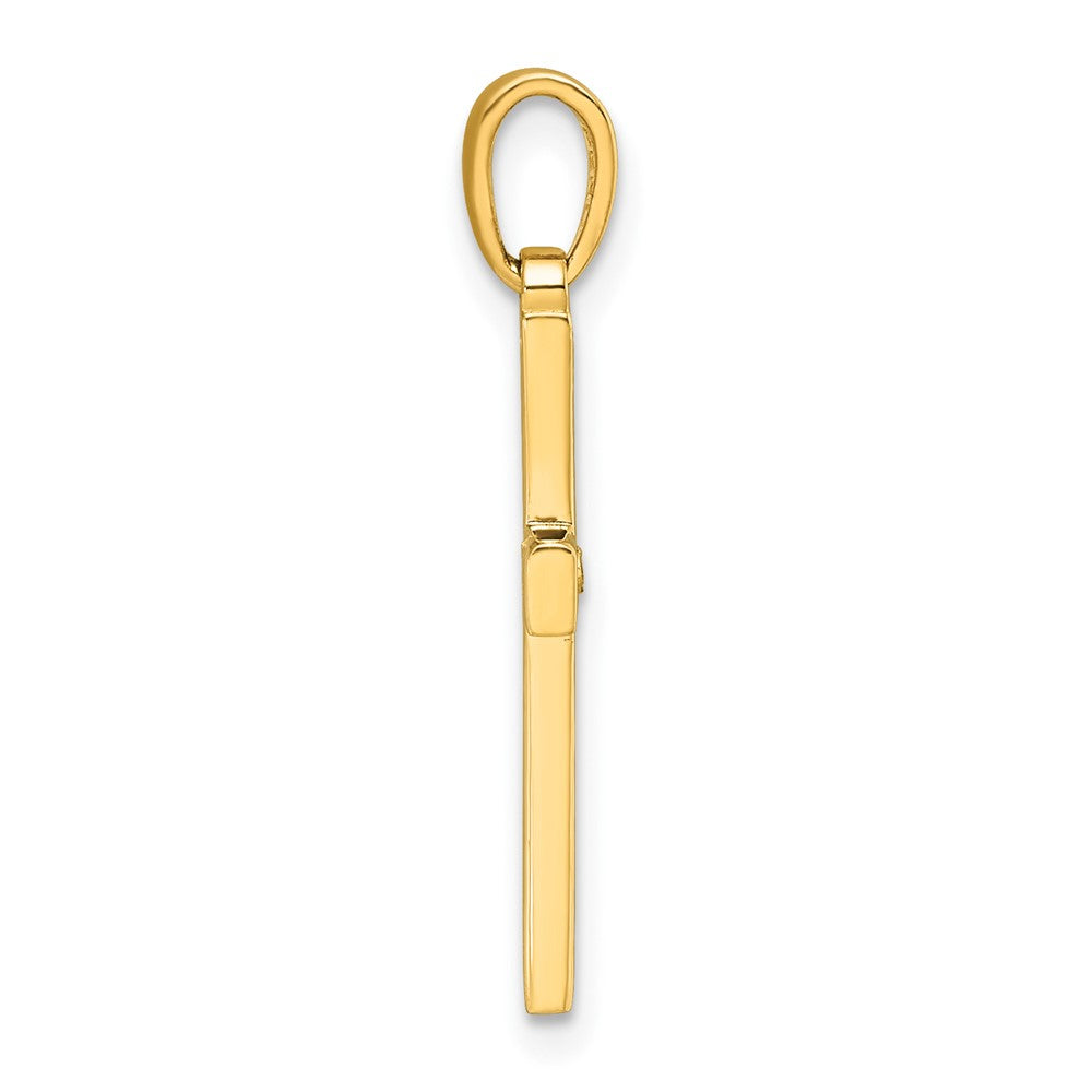 14K Yellow & Rhodium W/rhodium D/c Cross Pendant