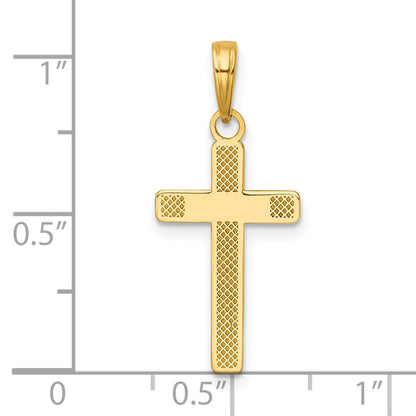 14K Yellow Gold Polished Large Cross Charm