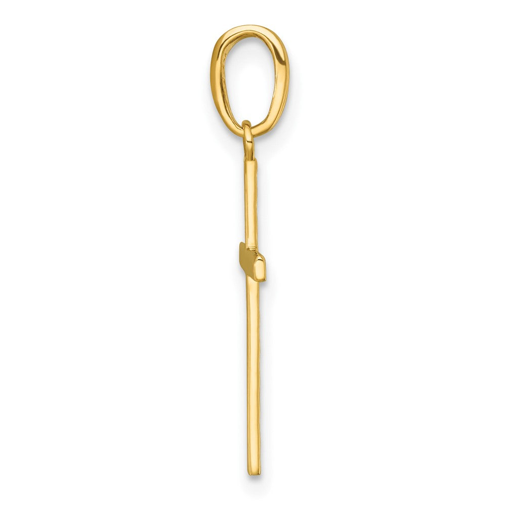 14K Yellow Gold Polished Cross Pendant