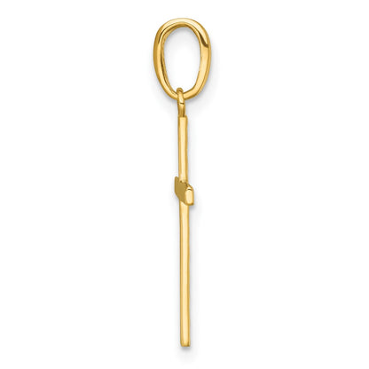 14K Yellow Gold Polished Cross Pendant