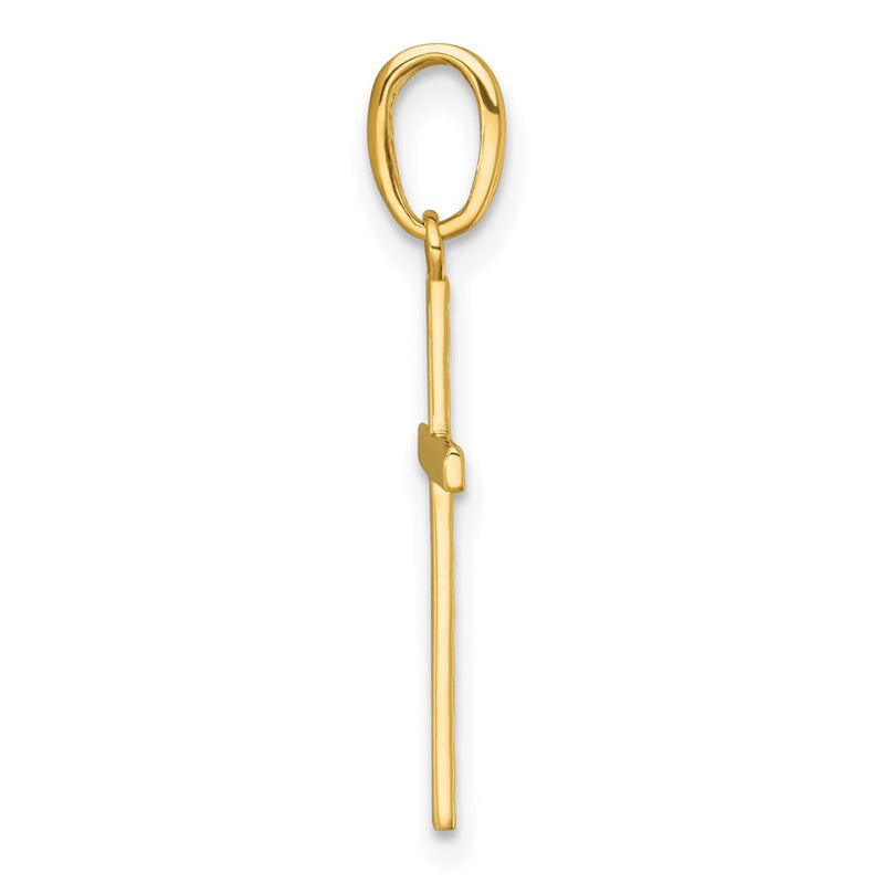 14K Yellow Gold Polished Cross Pendant