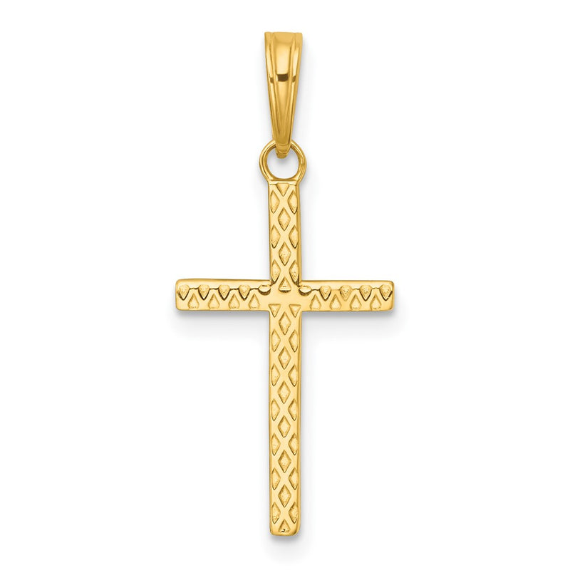 14K Yellow Gold Polished Cross Pendant