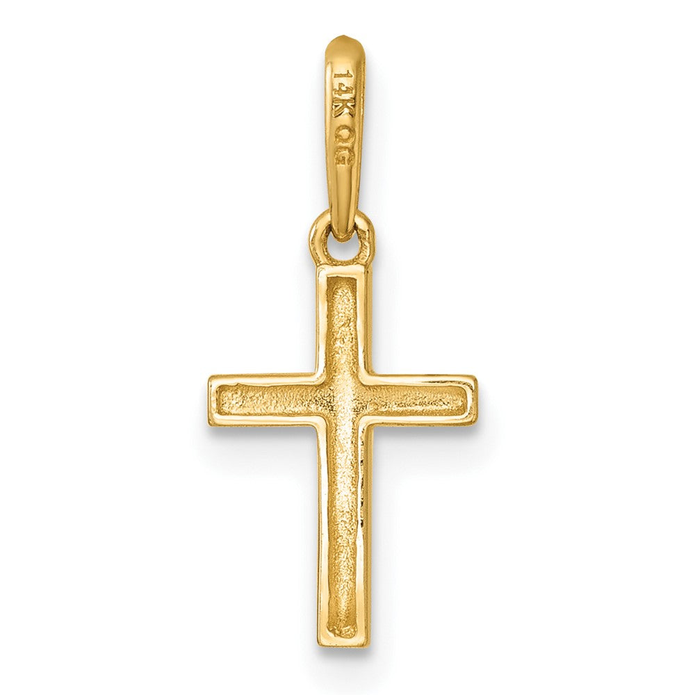 14K Yellow Gold Polished Knife Edge Latin Cross Pendant
