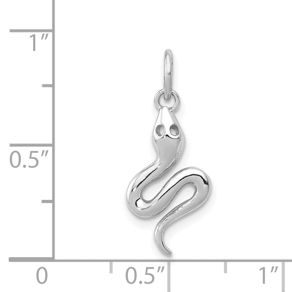 14K White Gold Solid Polished Snake Charm