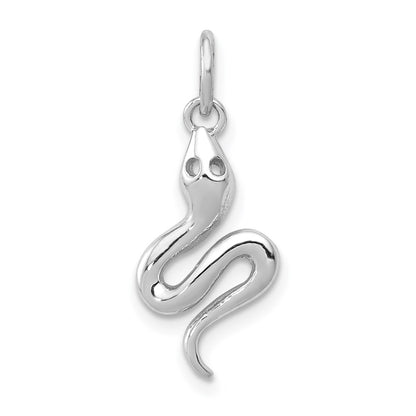 14K White Gold Solid Polished Snake Charm