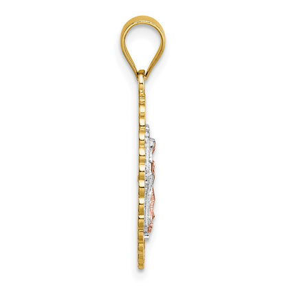 14K Two-Tone with White Rhodium Polished Guadalupe Pendant