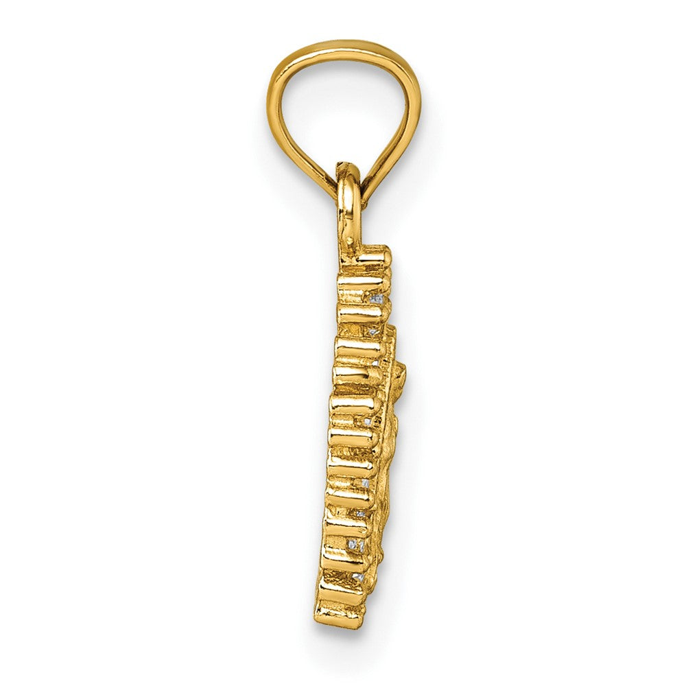14K Yellow Gold Polished CZ Our Lady of Guadalupe Pendant
