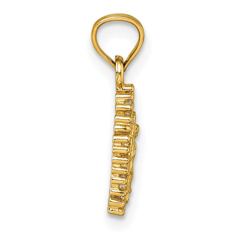 14K Yellow Gold Polished CZ Our Lady of Guadalupe Pendant