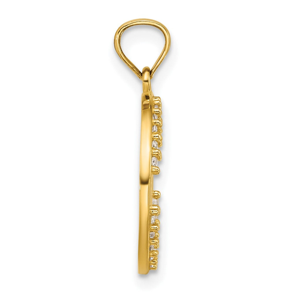 14K Yellow Gold Polished CZ Star of David Pendant