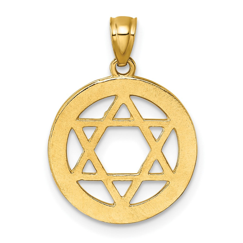 14K Yellow Gold Polished CZ Star of David Pendant