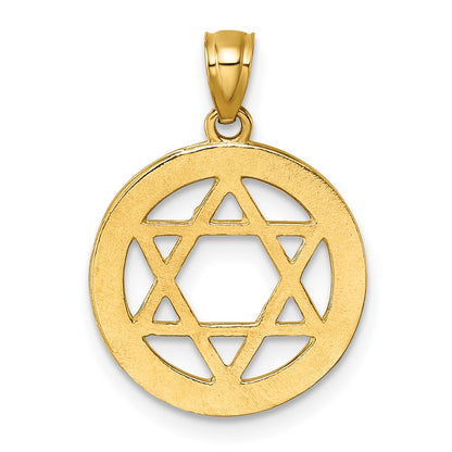14K Yellow Gold Polished CZ Star of David Pendant