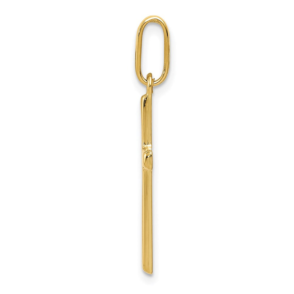 14K Yellow Gold Hollow Cross Pendant