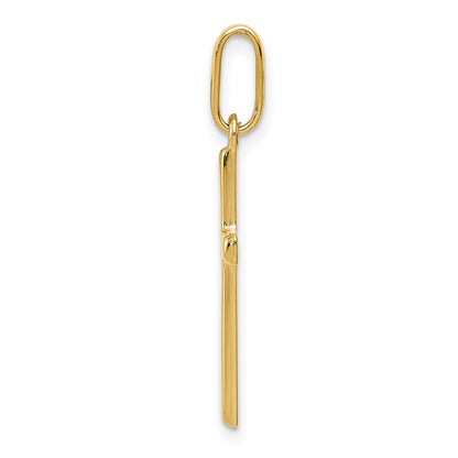 14K Yellow Gold Hollow Cross Pendant