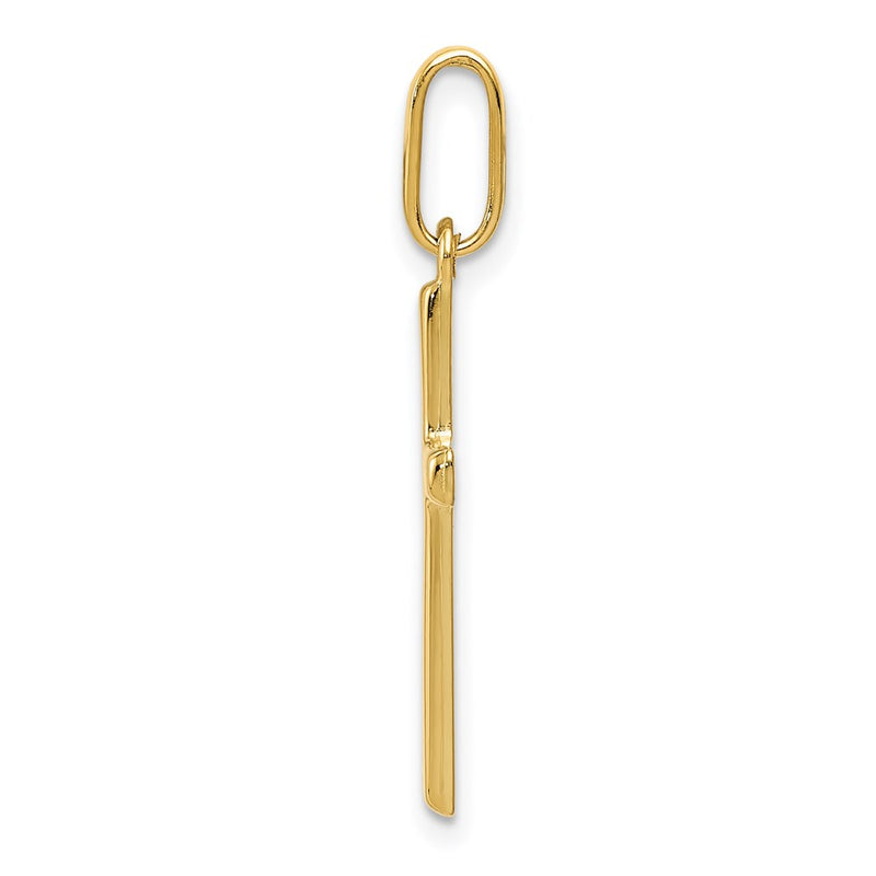 14K Yellow Gold Hollow Cross Pendant