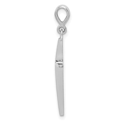 14K White Gold Cross Pendant
