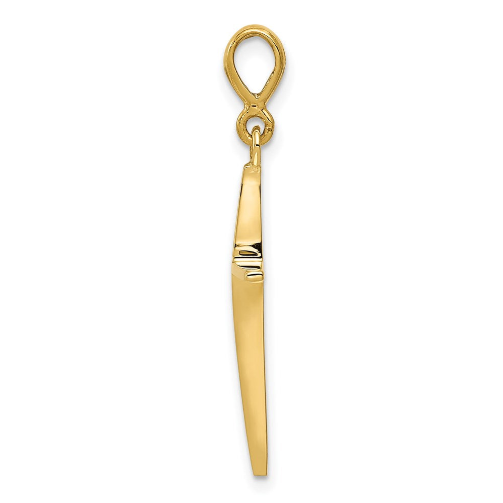 14K Yellow Gold Polished Cross Pendant