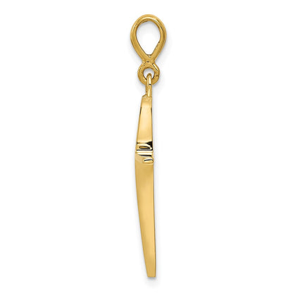 14K Yellow Gold Polished Cross Pendant