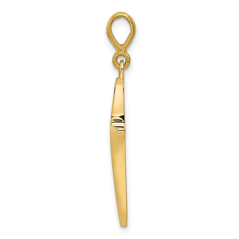 14K Yellow Gold Polished Cross Pendant