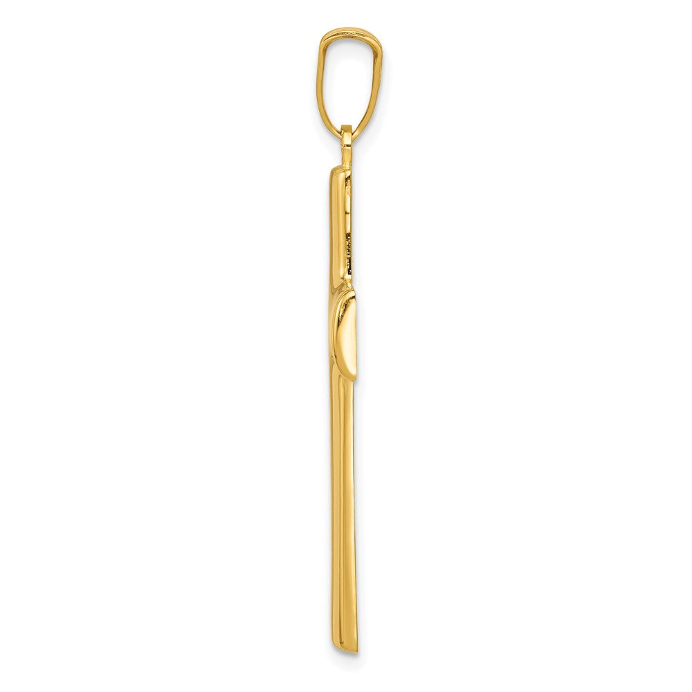 14K Yellow Gold Hollow Cross Pendant