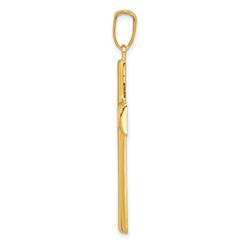 14K Yellow Gold Hollow Cross Pendant