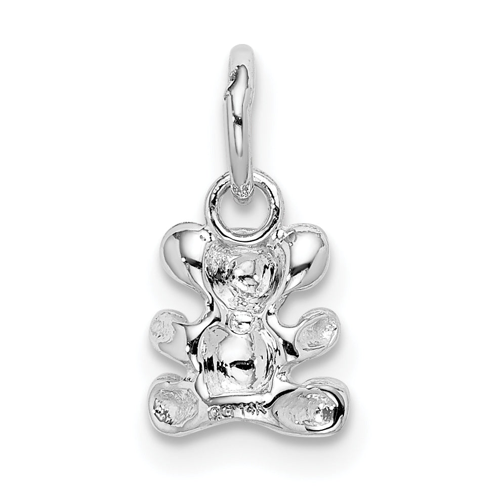 14K White Gold Teddy Bear Charm