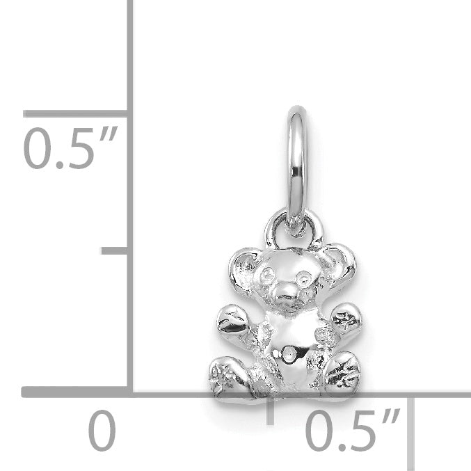 14K White Gold Teddy Bear Charm