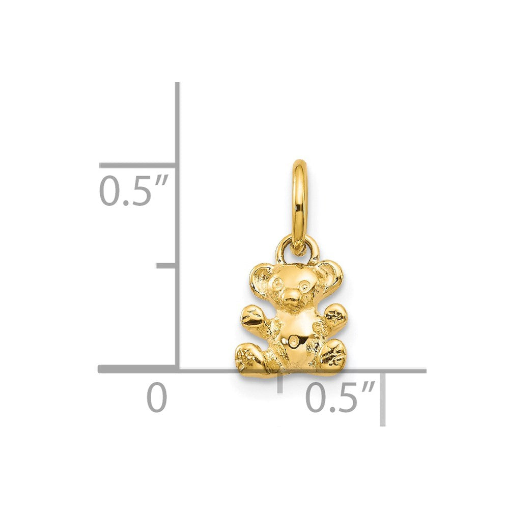 14K Yellow Gold Polished Teddy Bear Charm