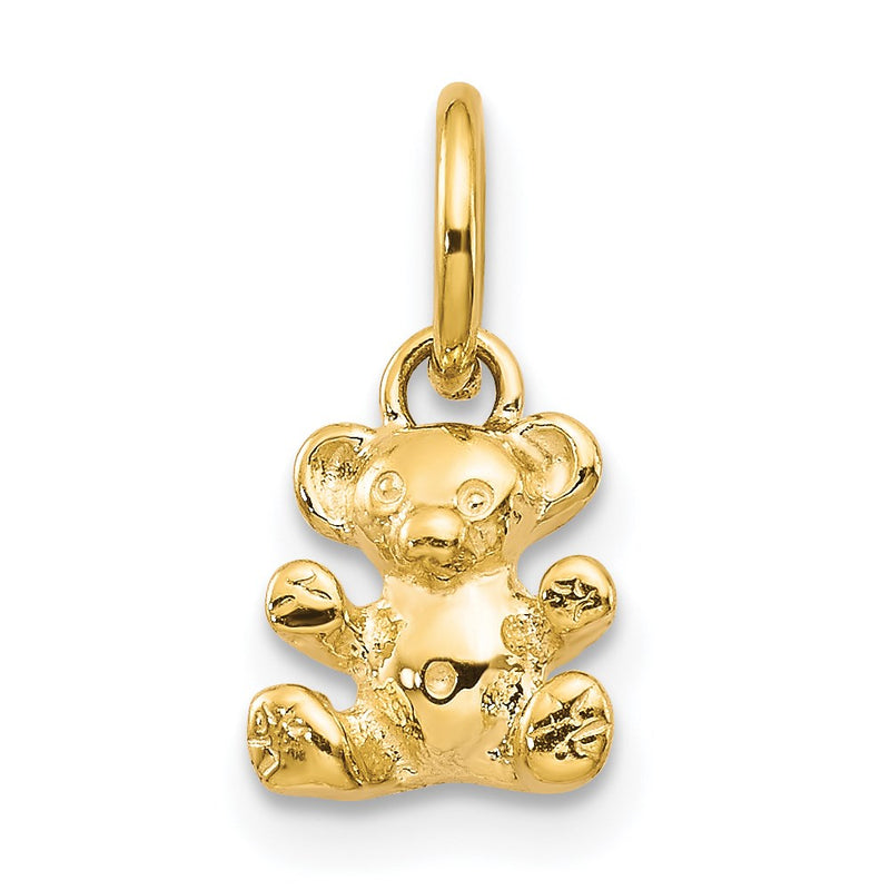 14K Yellow Gold Polished Teddy Bear Charm