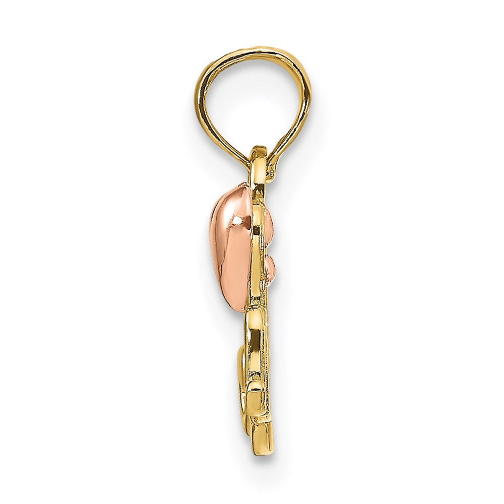 14K Two-Tone Mom W/Heart Pendant