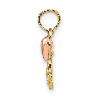 14K Two-Tone Mom W/Heart Pendant