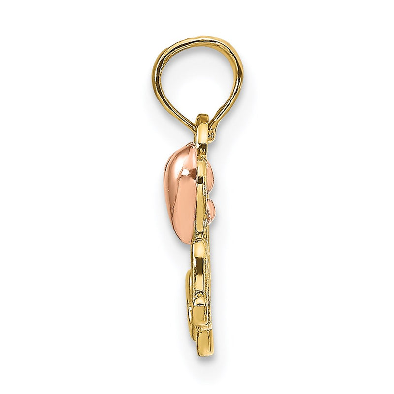 14K Two-Tone Mom W/Heart Pendant