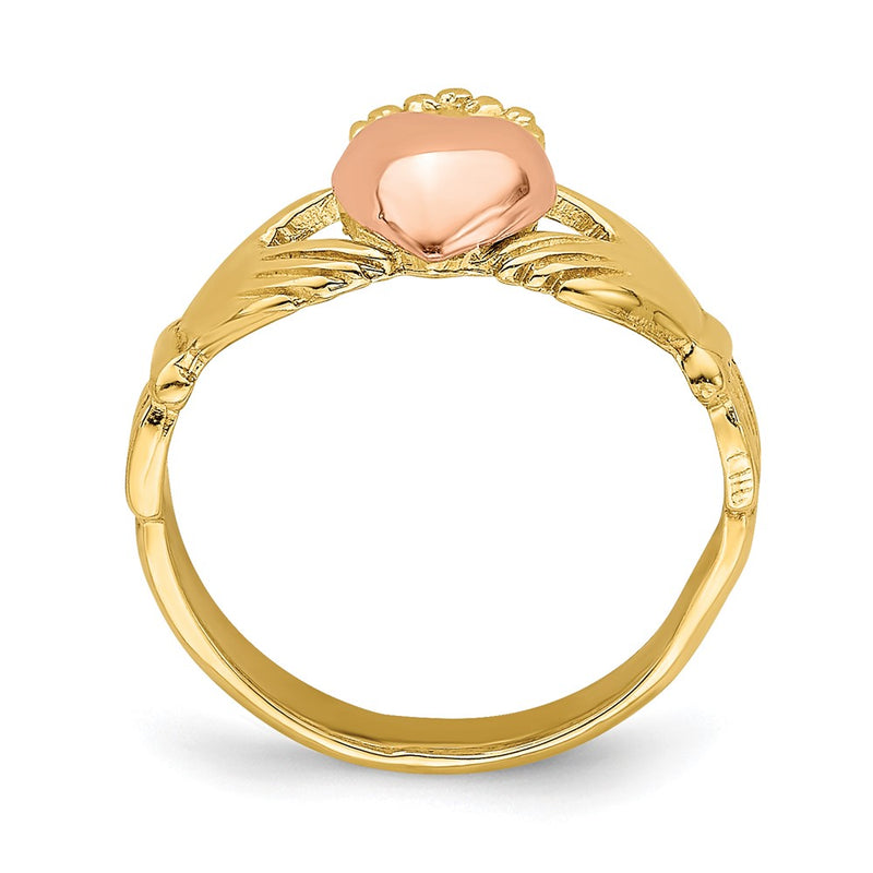 14K Two-Tone Baby Claddagh Ring