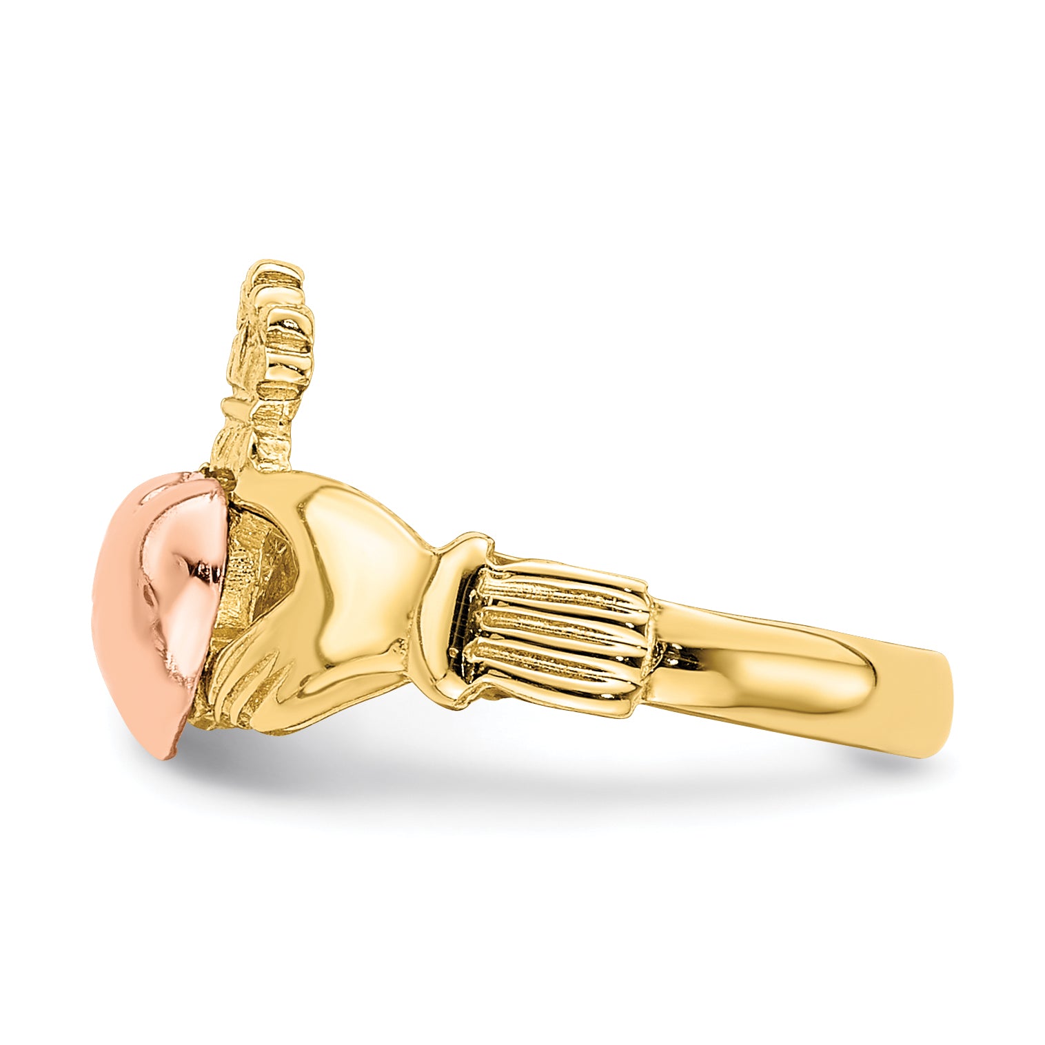 14K Two-Tone Baby Claddagh Ring