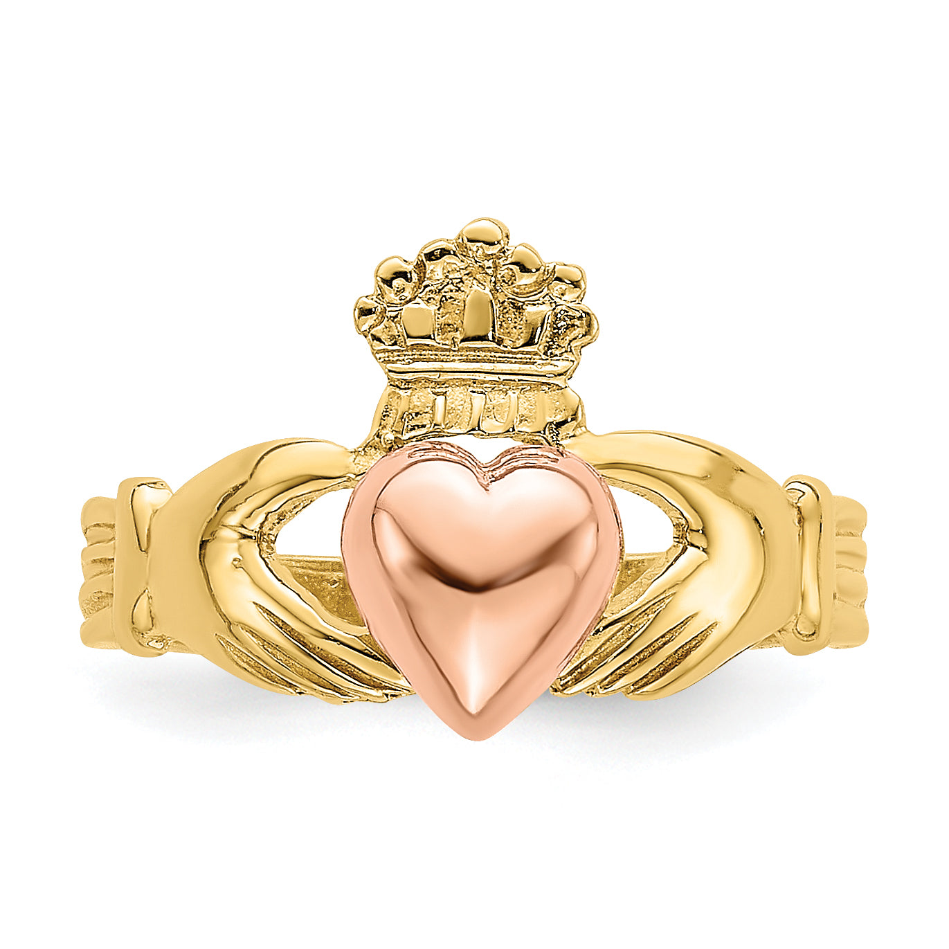 14K Two-Tone Baby Claddagh Ring