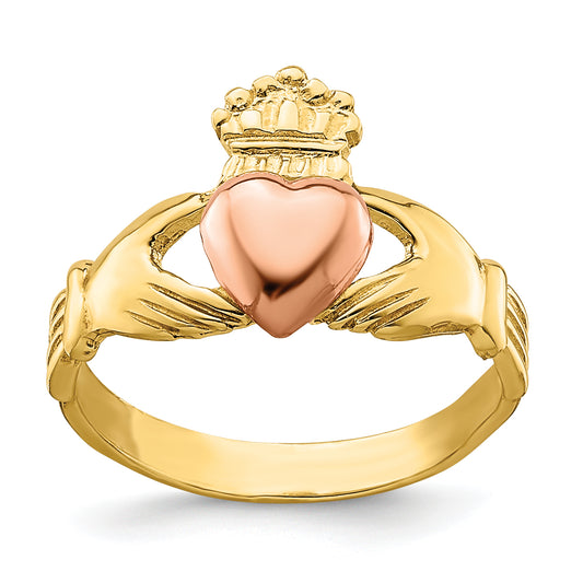 14K Two-Tone Baby Claddagh Ring