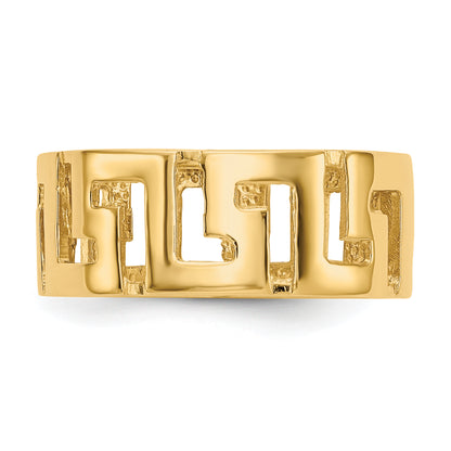 14K Yellow Gold Greek Key Band