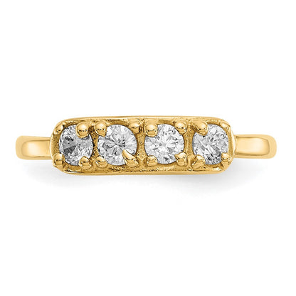 14K Yellow Gold Cz Toe Ring