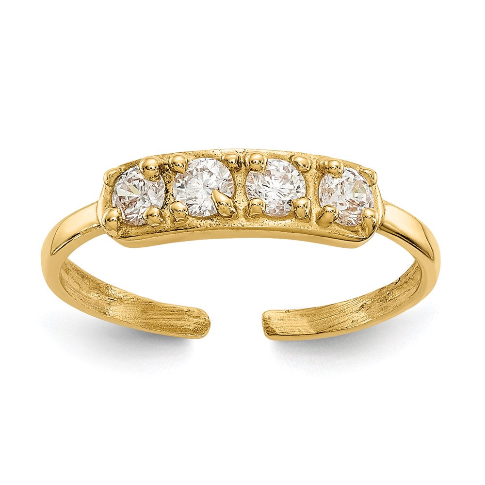 14K Yellow Gold Cz Toe Ring