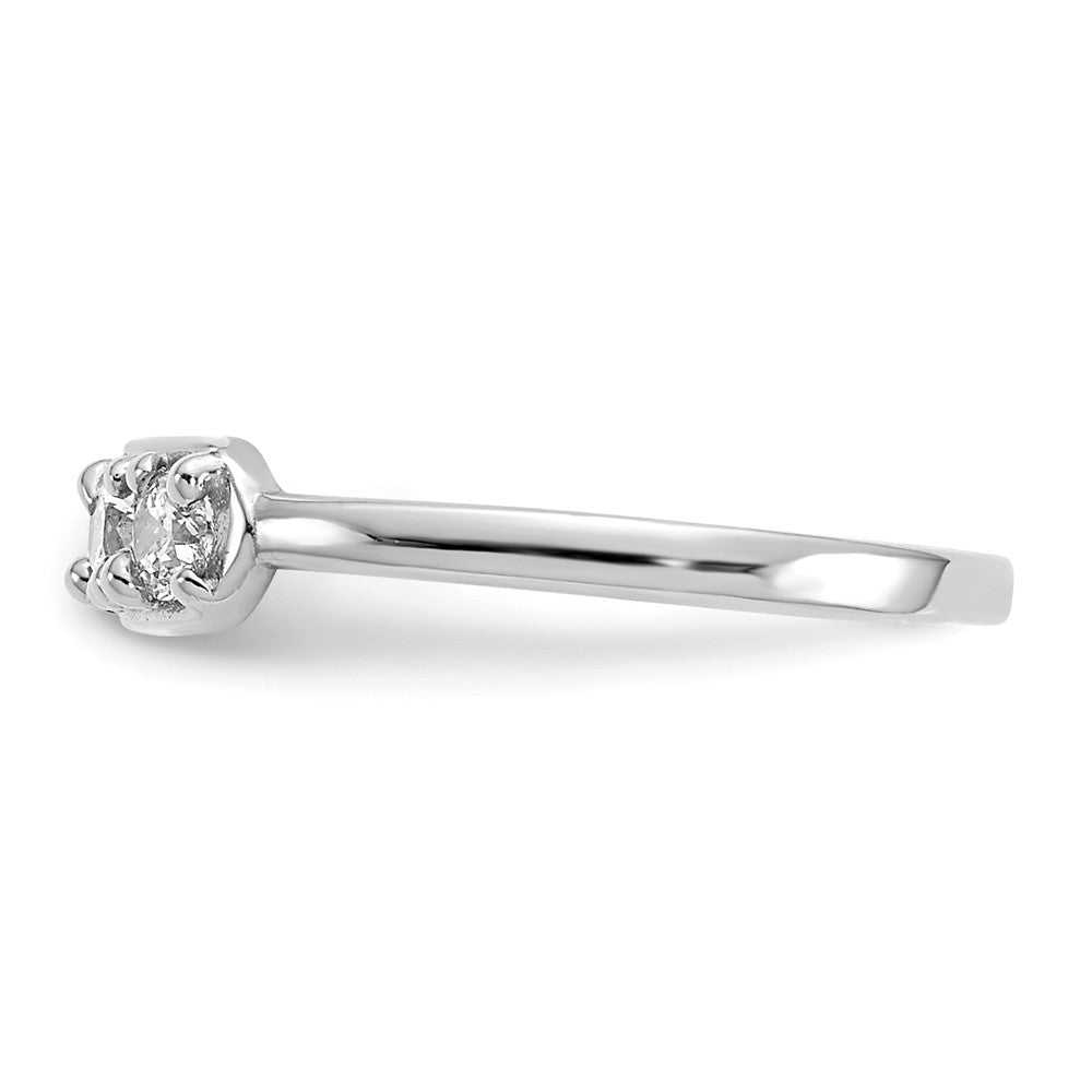 14K White Gold Cz Toe Ring