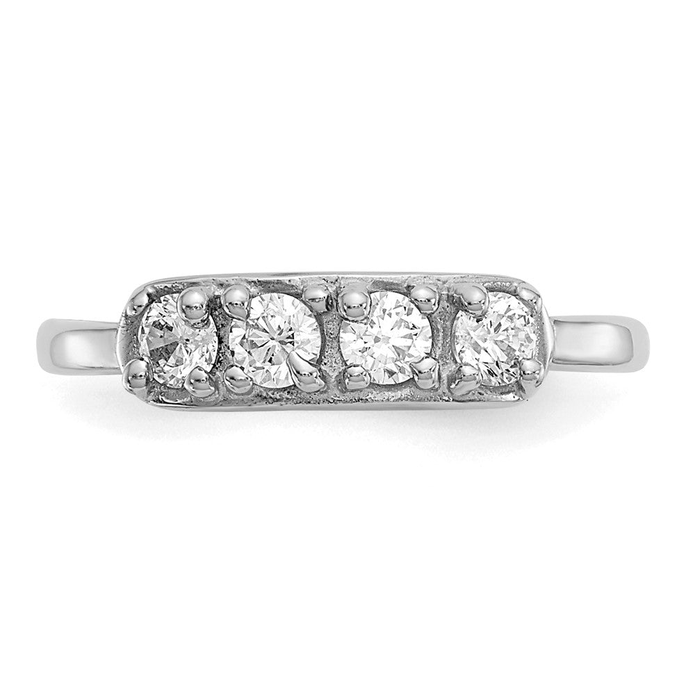 14K White Gold Cz Toe Ring