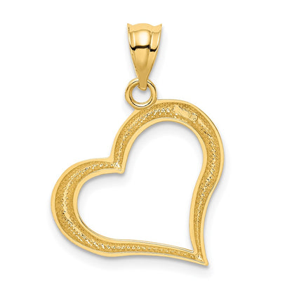 14K Yellow Gold Polished Dangling Heart Pendant