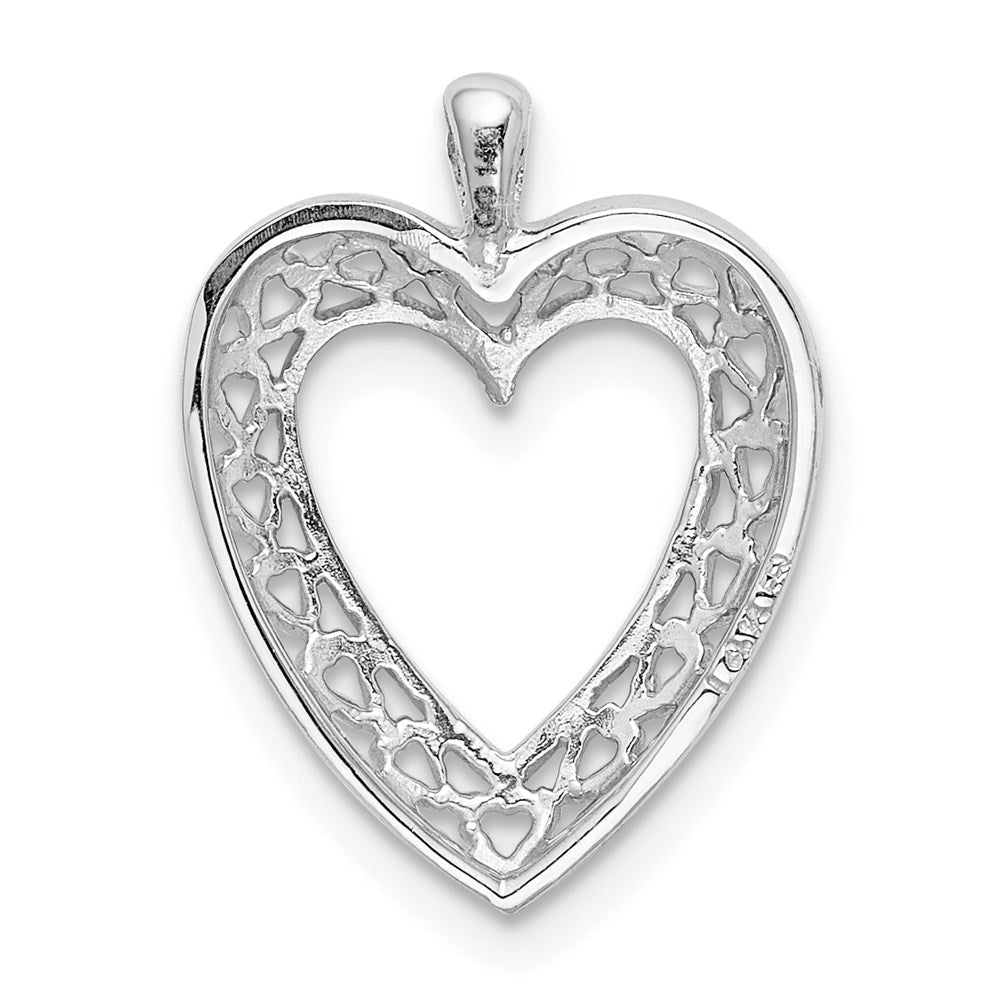 14K White Gold Cut-Out Heart Pendant