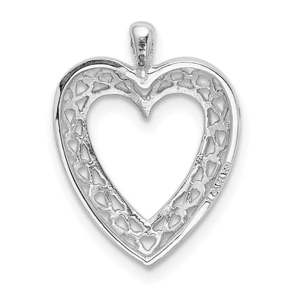 14K White Gold Cut-Out Heart Pendant