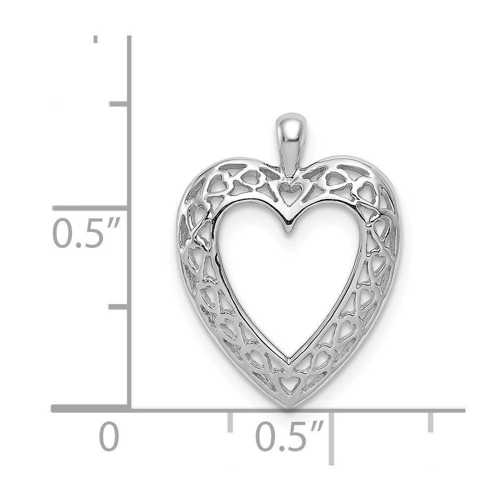 14K White Gold Cut-Out Heart Pendant
