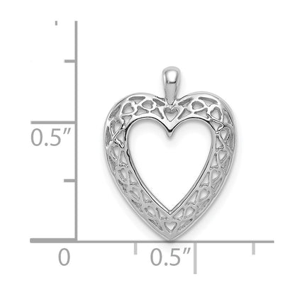 14K White Gold Cut-Out Heart Pendant