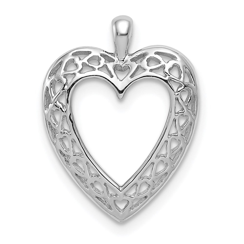 14K White Gold Cut-Out Heart Pendant